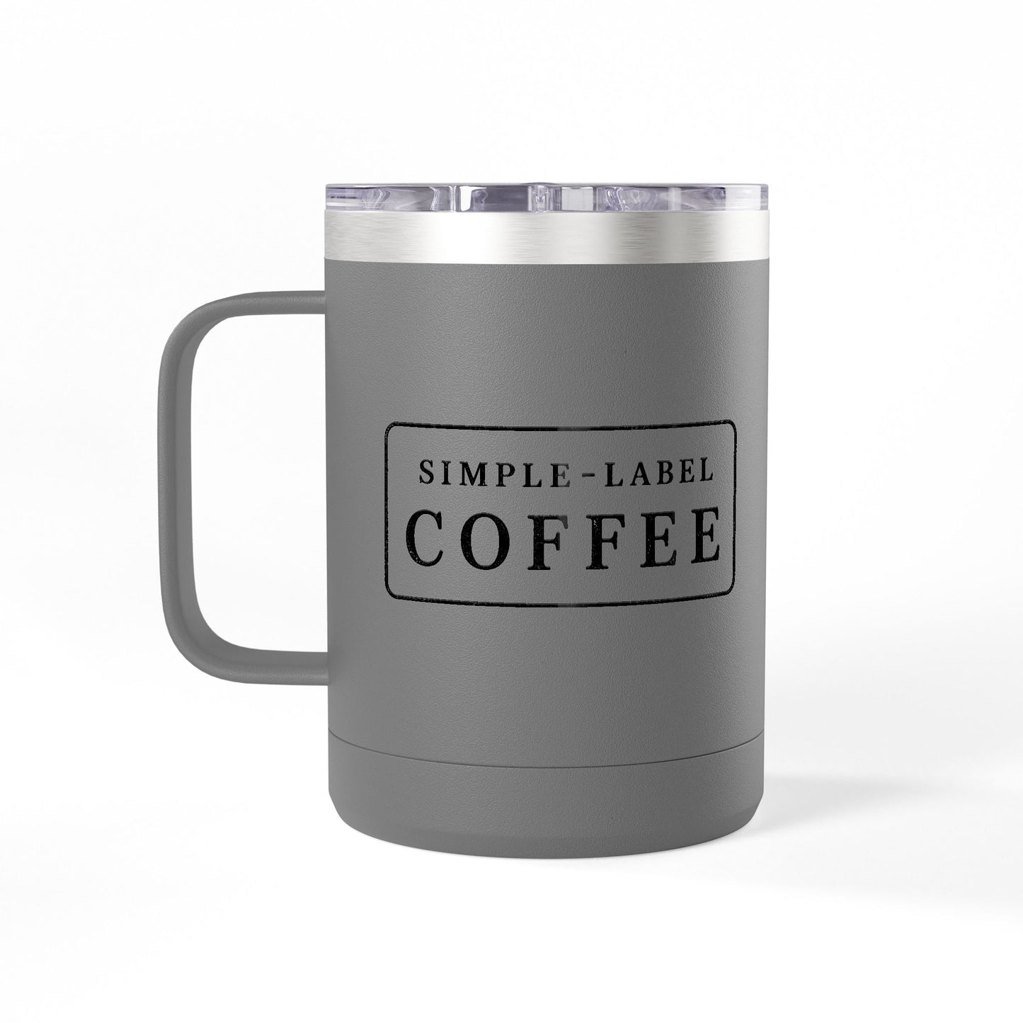 15oz Insulated Coffee Tumbler Mug – Minimal Vintage ‘Coffee’ Badge