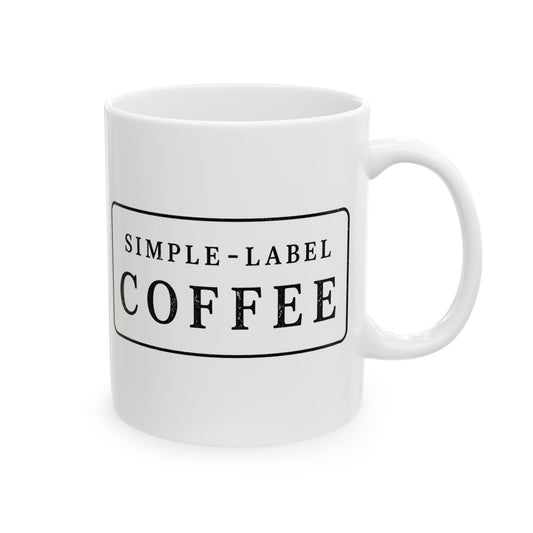 Simple Label Coffee Ceramic Mug 11oz/15oz