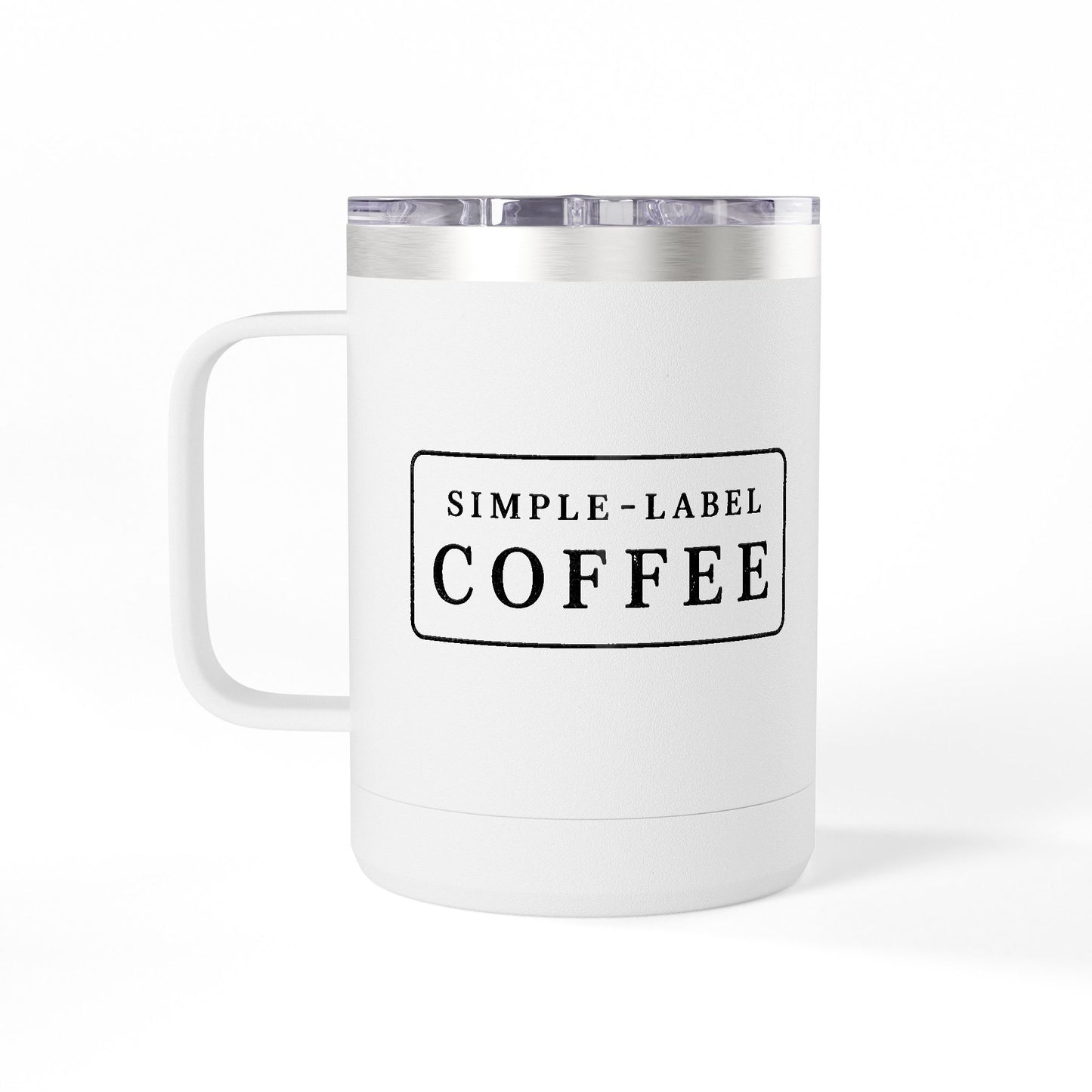 15oz Insulated Coffee Tumbler Mug – Minimal Vintage ‘Coffee’ Badge