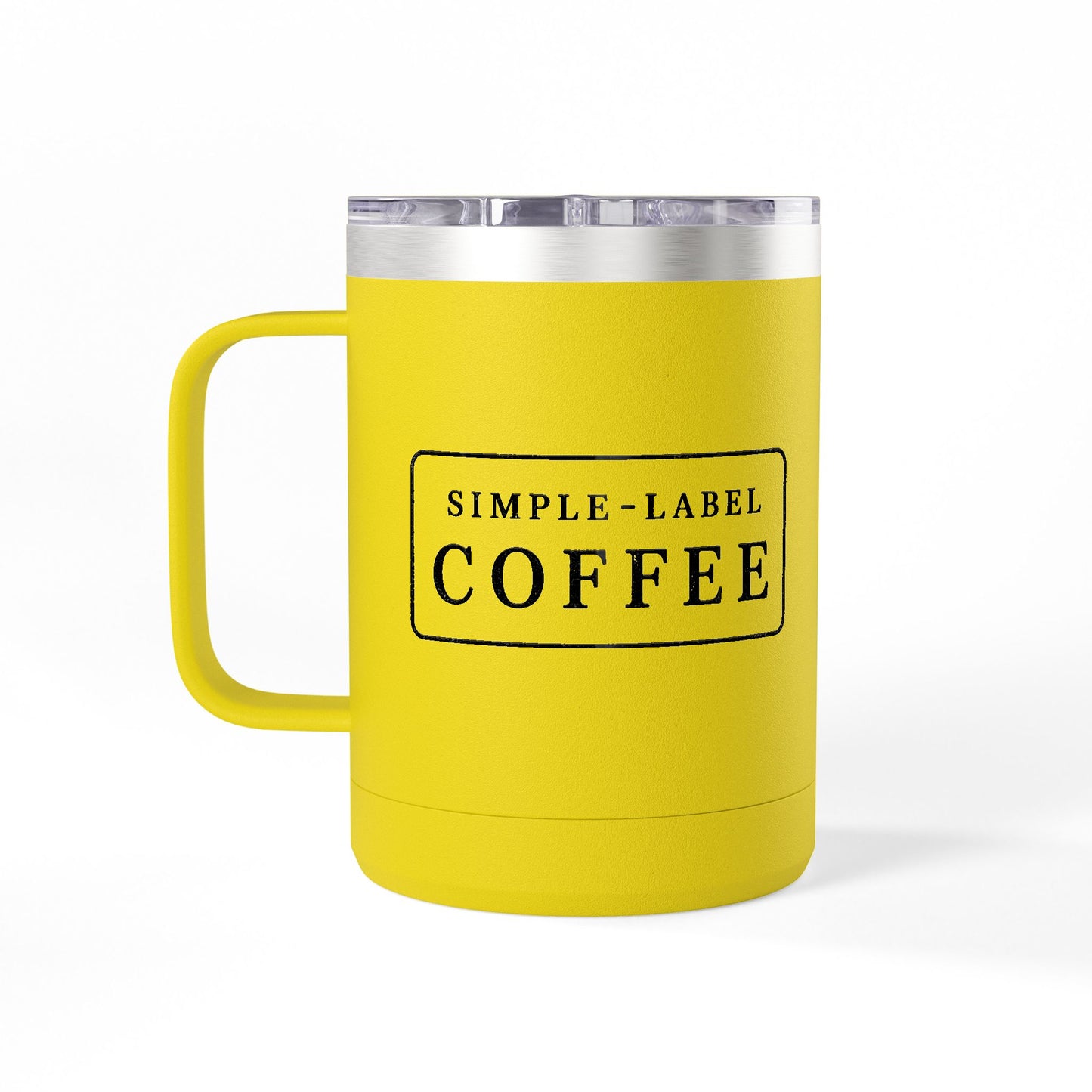 15oz Insulated Coffee Tumbler Mug – Minimal Vintage ‘Coffee’ Badge