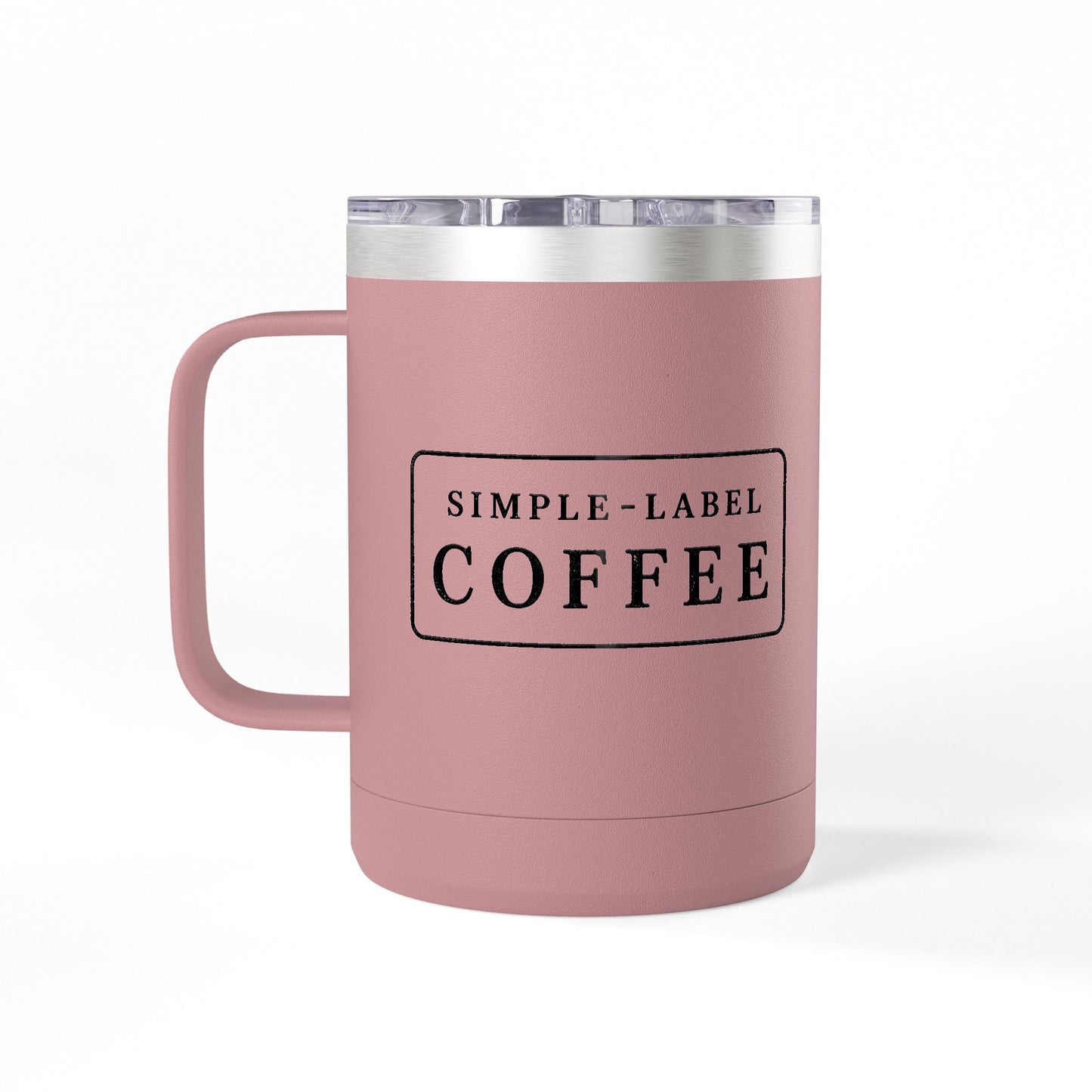 15oz Insulated Coffee Tumbler Mug – Minimal Vintage ‘Coffee’ Badge