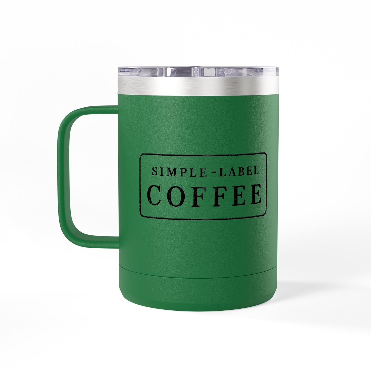 15oz Insulated Coffee Tumbler Mug – Minimal Vintage ‘Coffee’ Badge